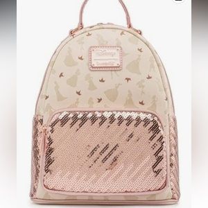 LOUNGEFLY Disney Ultimate Princess AOP Sequin Mini Backpack